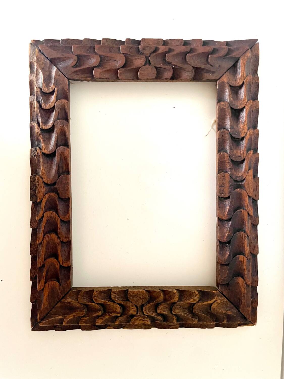 Antique handcarved frame Cedarwood 23.5 cm x 18.5 cm