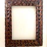 Antique handcarved frame Cedarwood 23.5 cm x 18.5 cm