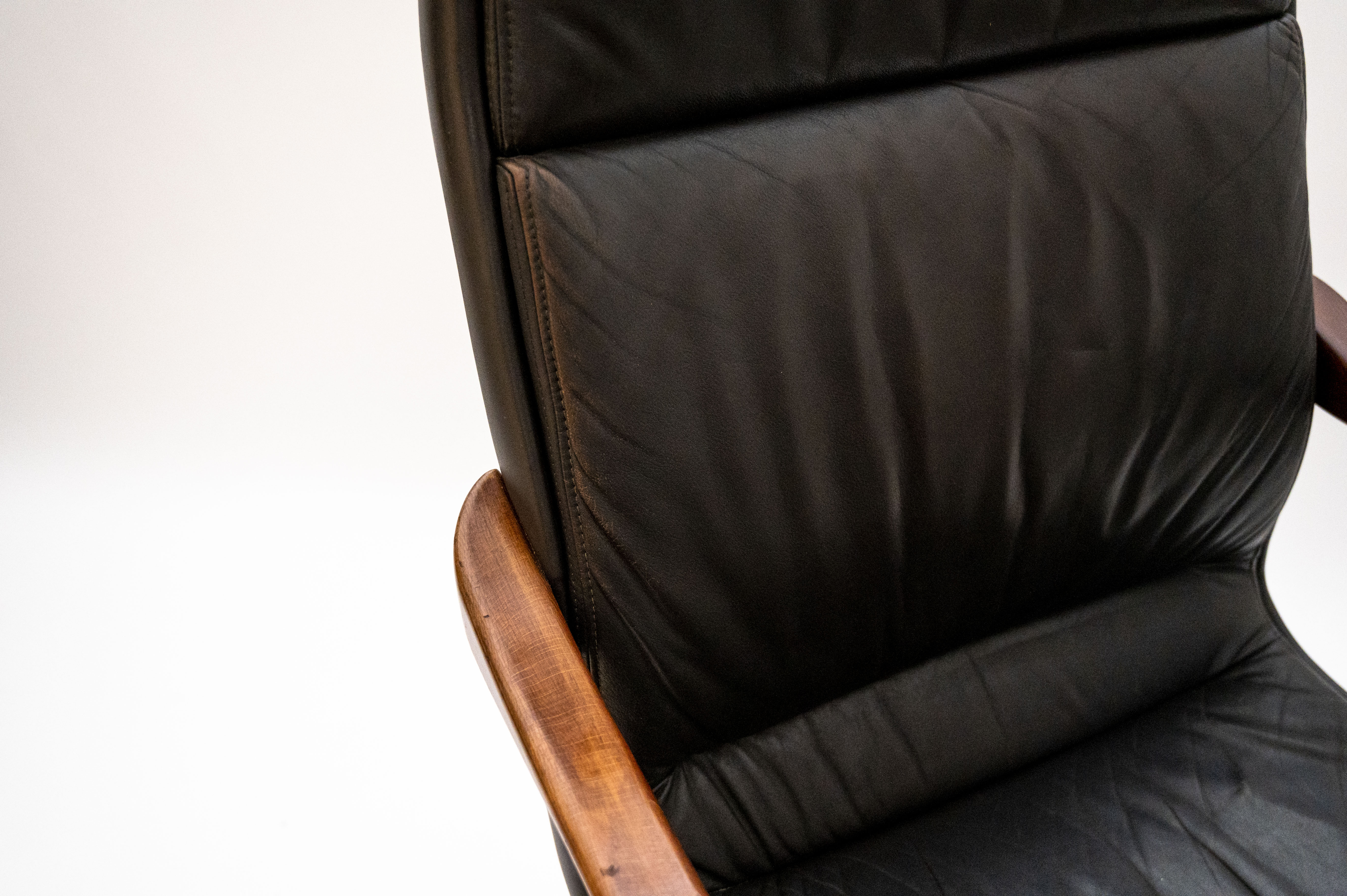 Fauteuil de bureau vintage en cuir