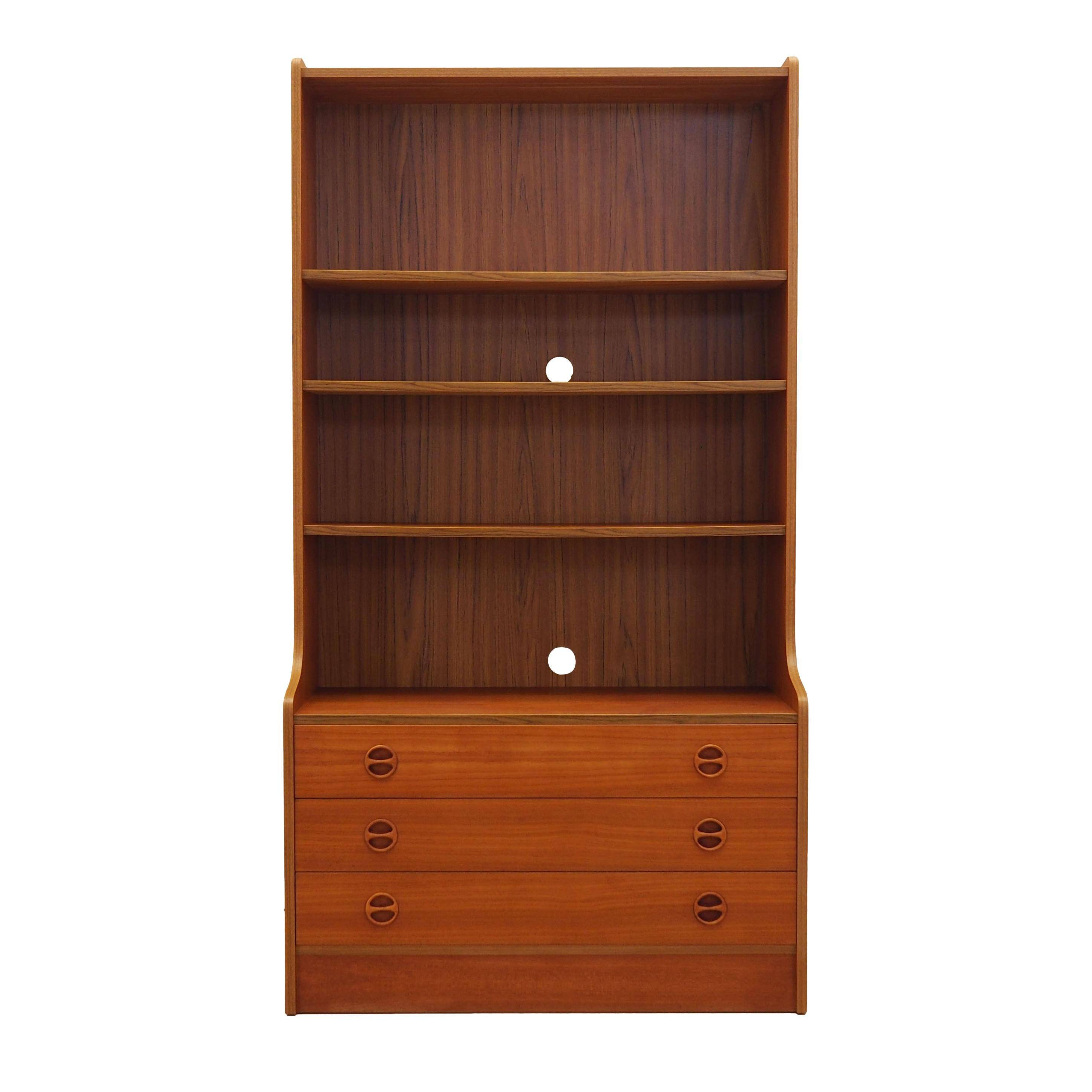 Bibliothèque en teck, design danois, années 1960, production : Danemark