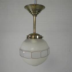 Art Deco pendant light with 12-sided glass ball, 1930s