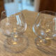 Set of two antique brandy glasses.
