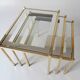 nesting tables in gold metal and mirror vintage 1970s design