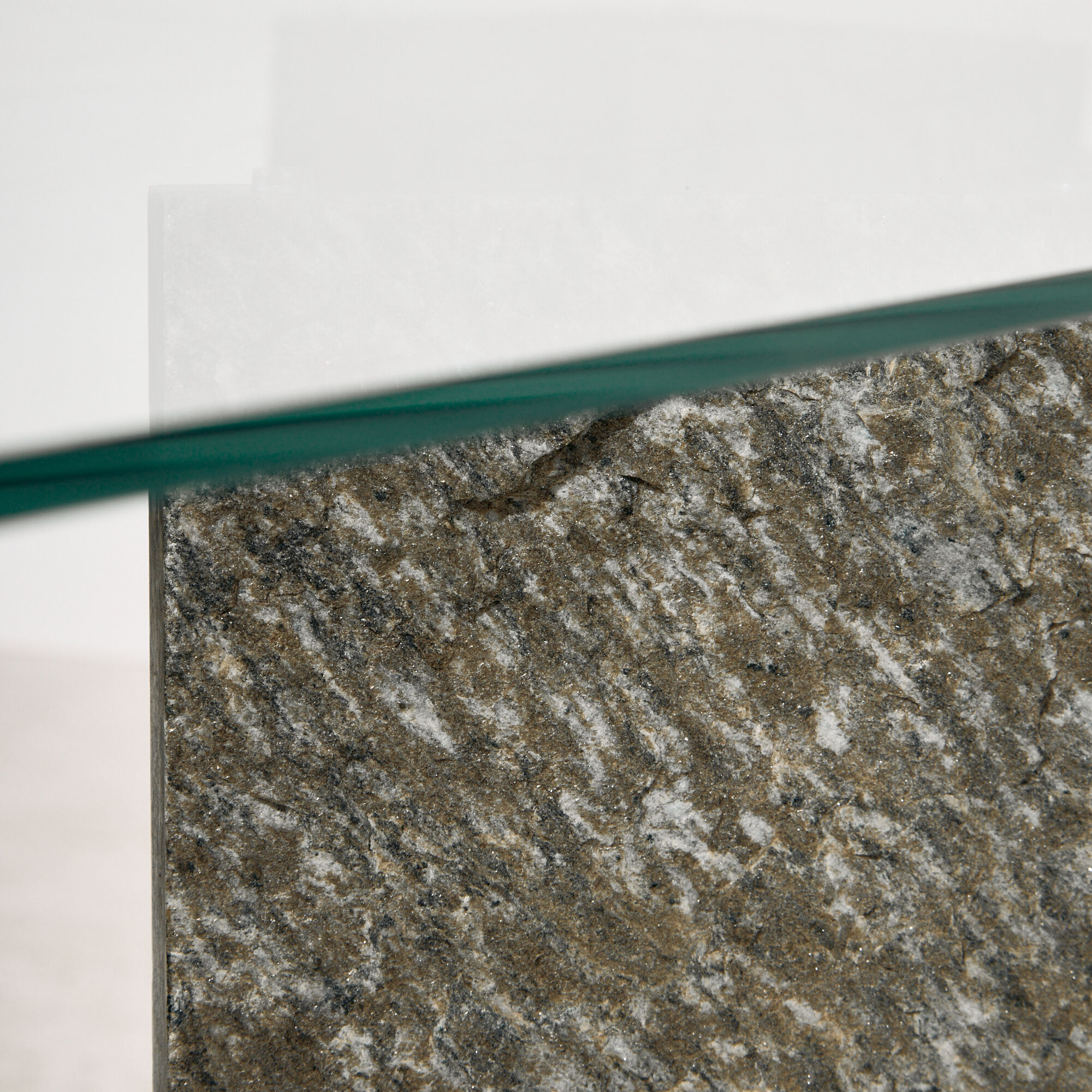 Glass and slate stone console