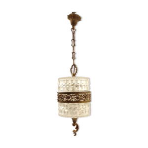 Suspension ancien en verre taillé