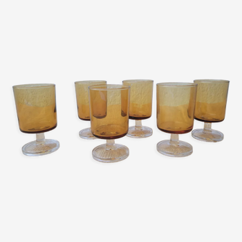 6 verres à pied 70's