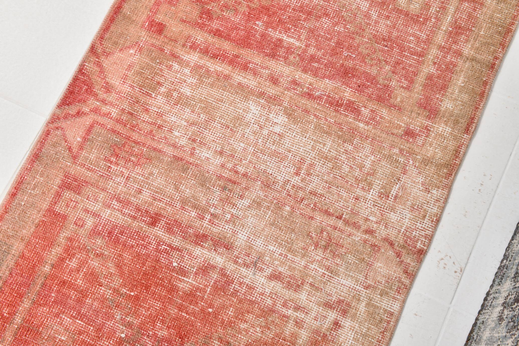 2x12 Stair Red & Pink Vintage Runner Rug, 73x382Cm