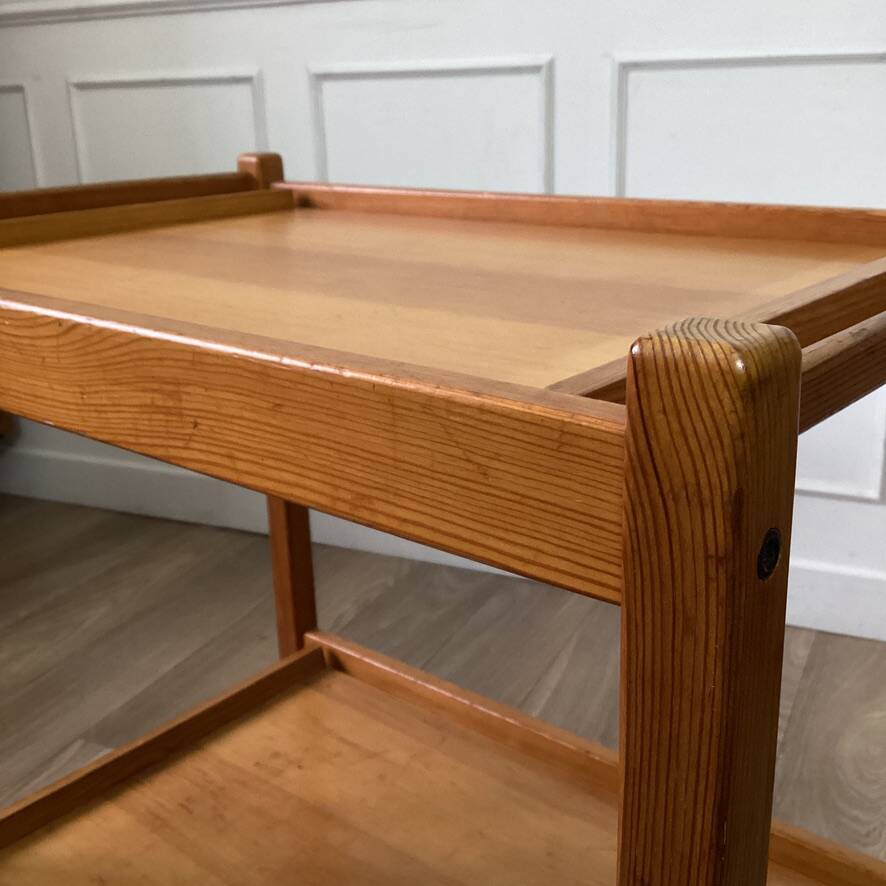 Pine serving trolley