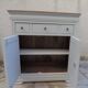 Small Louis Philippe style sideboard of beautiful craftsmanship, enhanced in storm gray.