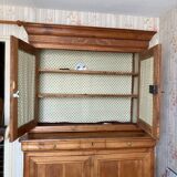 Large two-part cherry wood sideboard