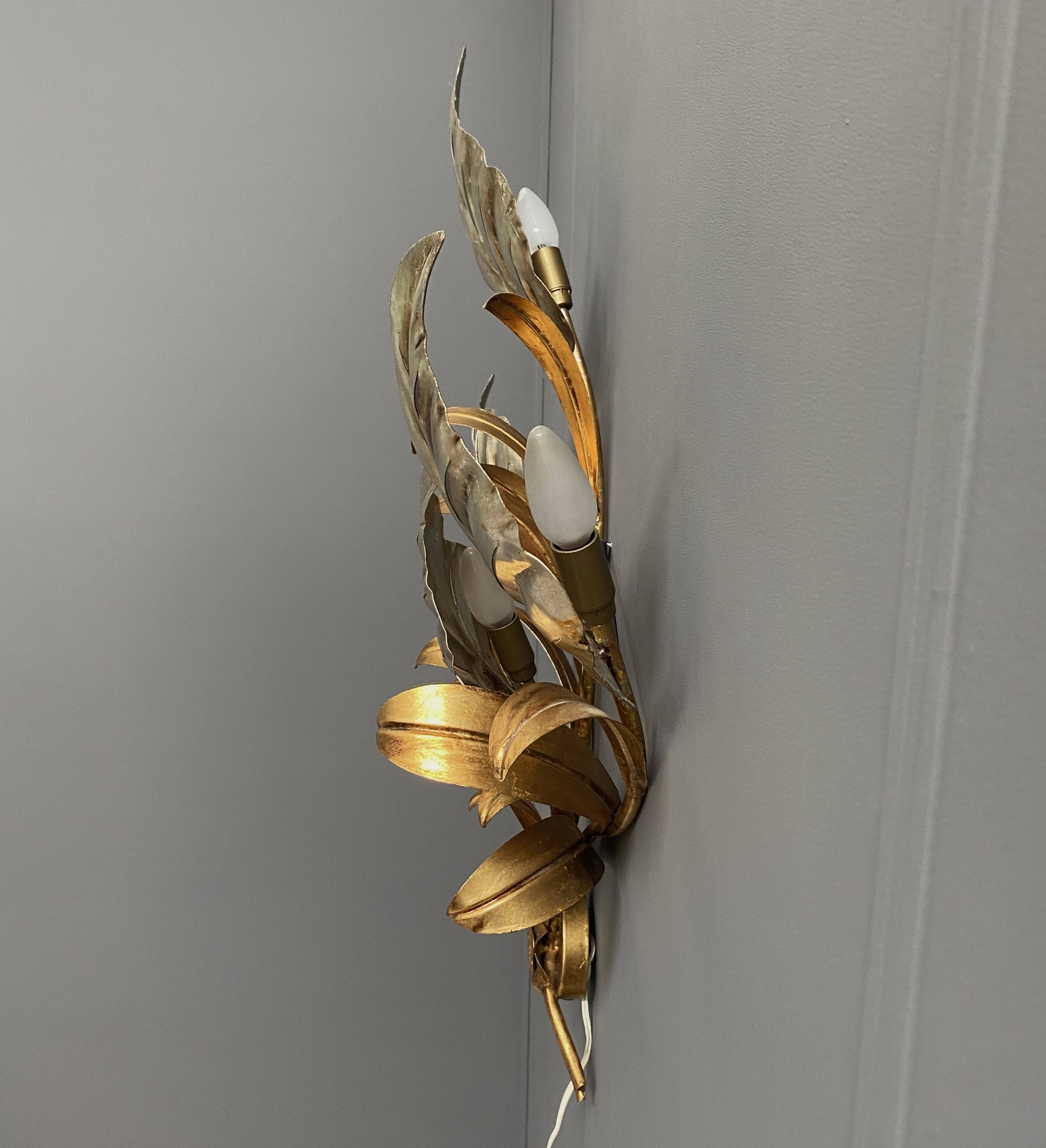 Hans Kögl large wall lamp Hollywood regency style 1970s