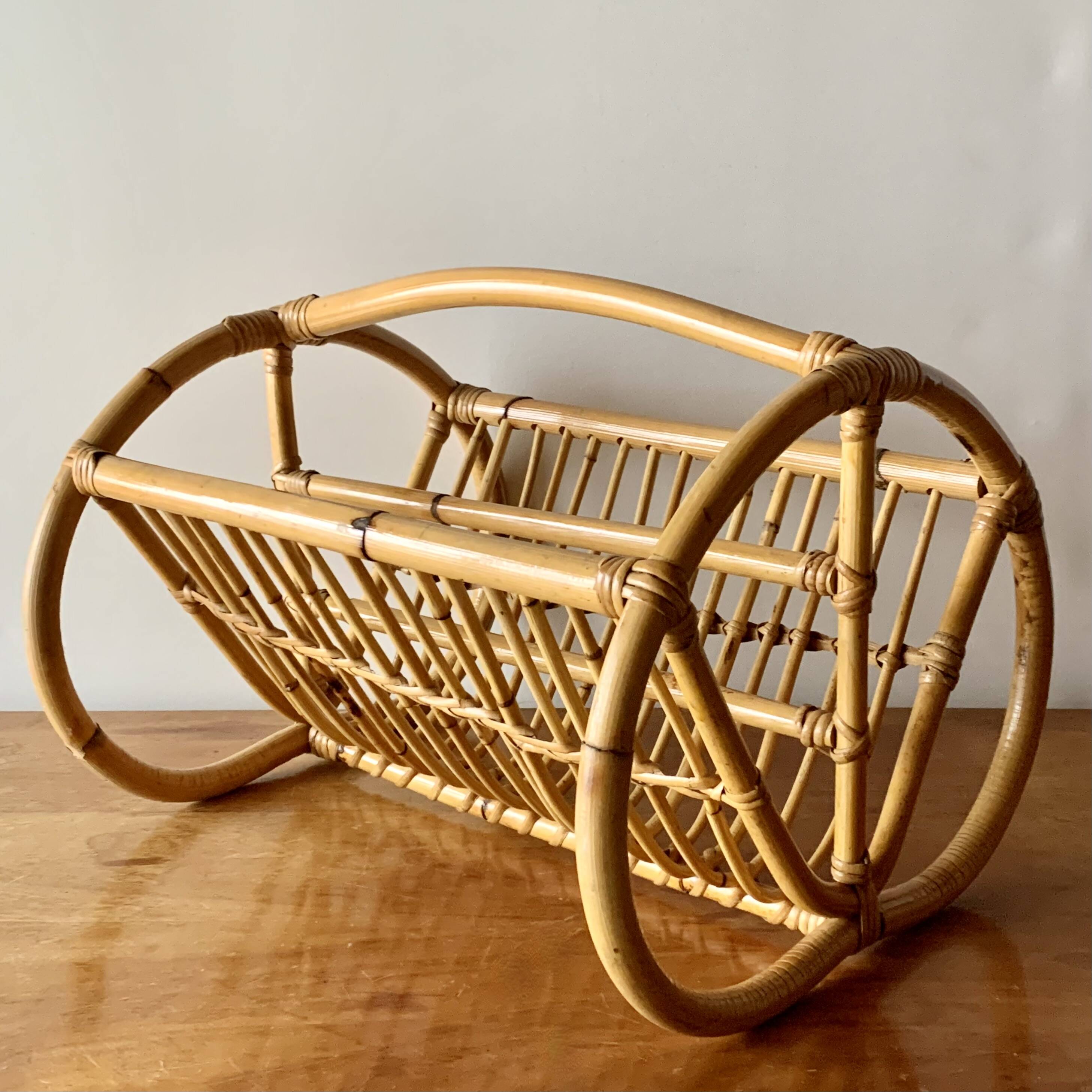 Vintage bamboo magazine rack