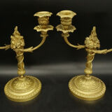 Paire de bougeoirs style Louis XVI du XIXe