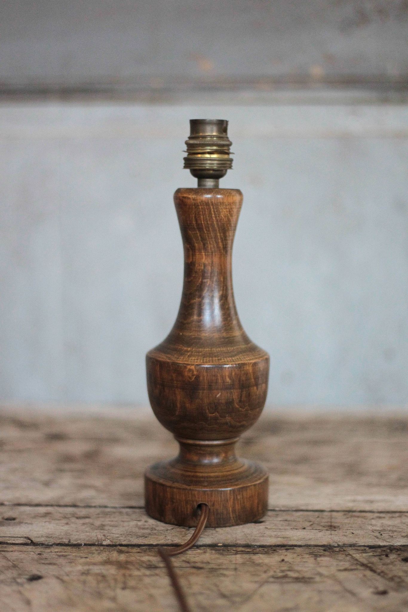 wooden lamp, vintage wooden lamp base, table lamp, living room lamp
