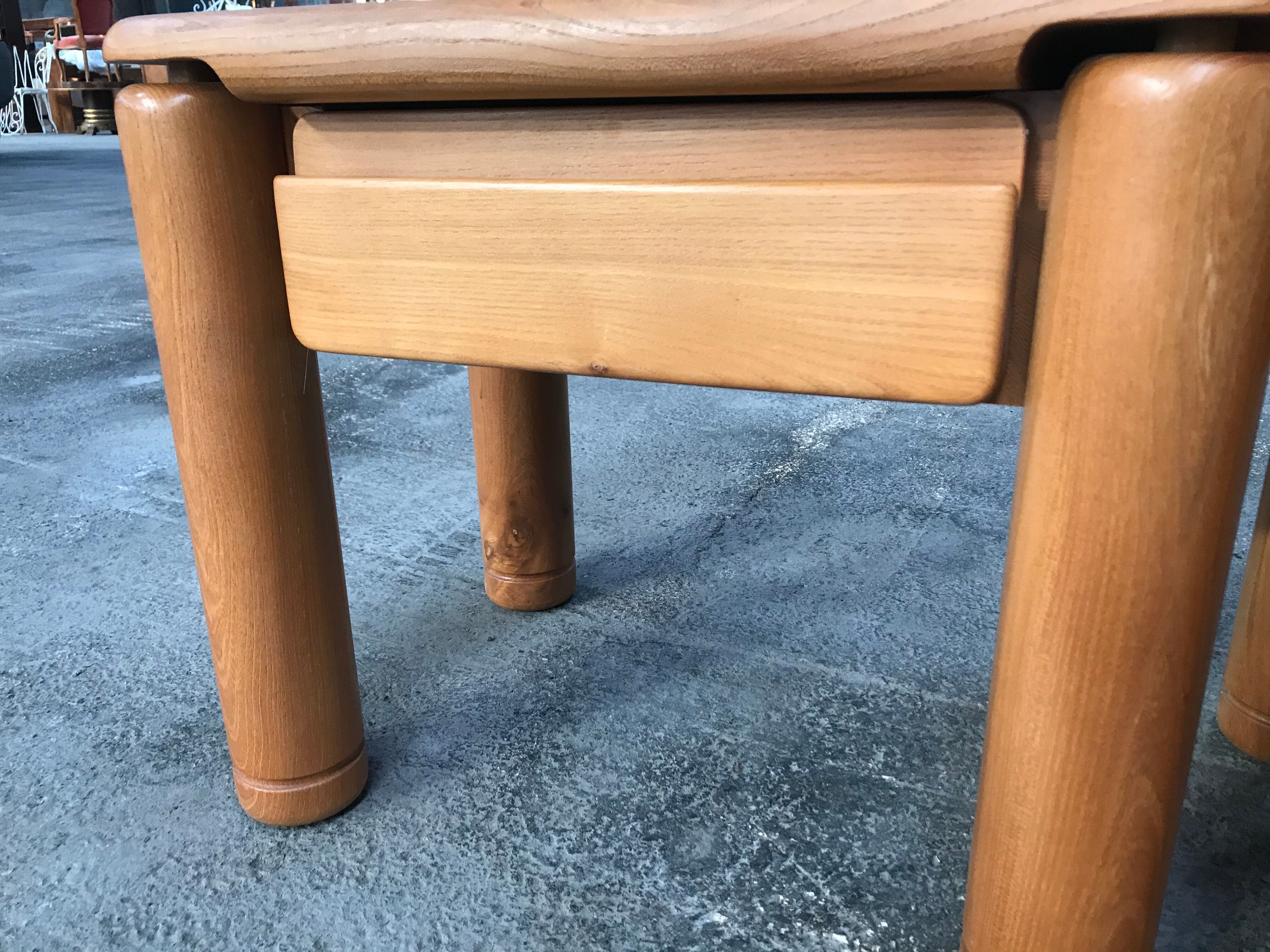 Pair of vintage elm bedsides