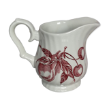 Milk Pitcher Wood & Sounds England, red pear cherry fruit patterns, made in England