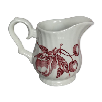 Pichet à lait / crémier Wood & Sons England, motifs fruits cerise poire rouge, made in England