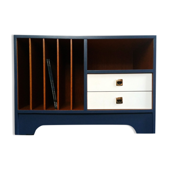 Sideboard blue vintage and oak vinyl