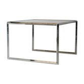 Table basse vitra chrome et verre 1970