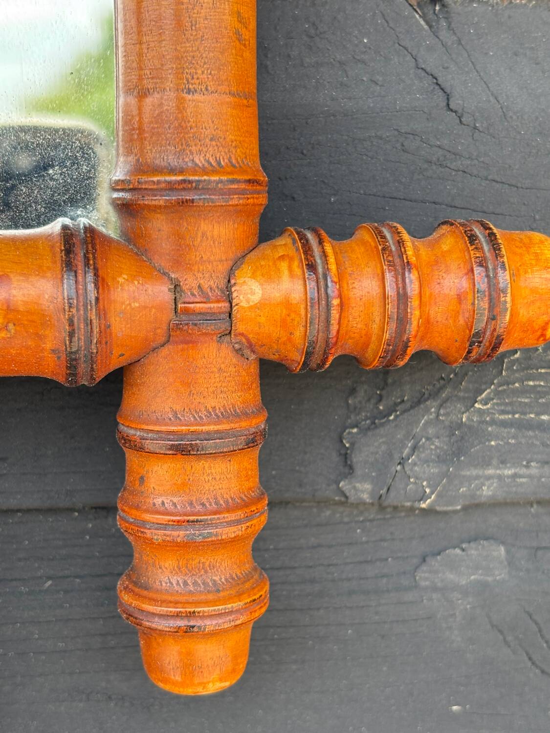 Vintage bamboo mirror