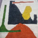 Handmade traditional Moroccan rug with colourful patterns, size 140x260 cm.