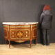 Commode demi-lune avec dessus en marbre du XXème siècle