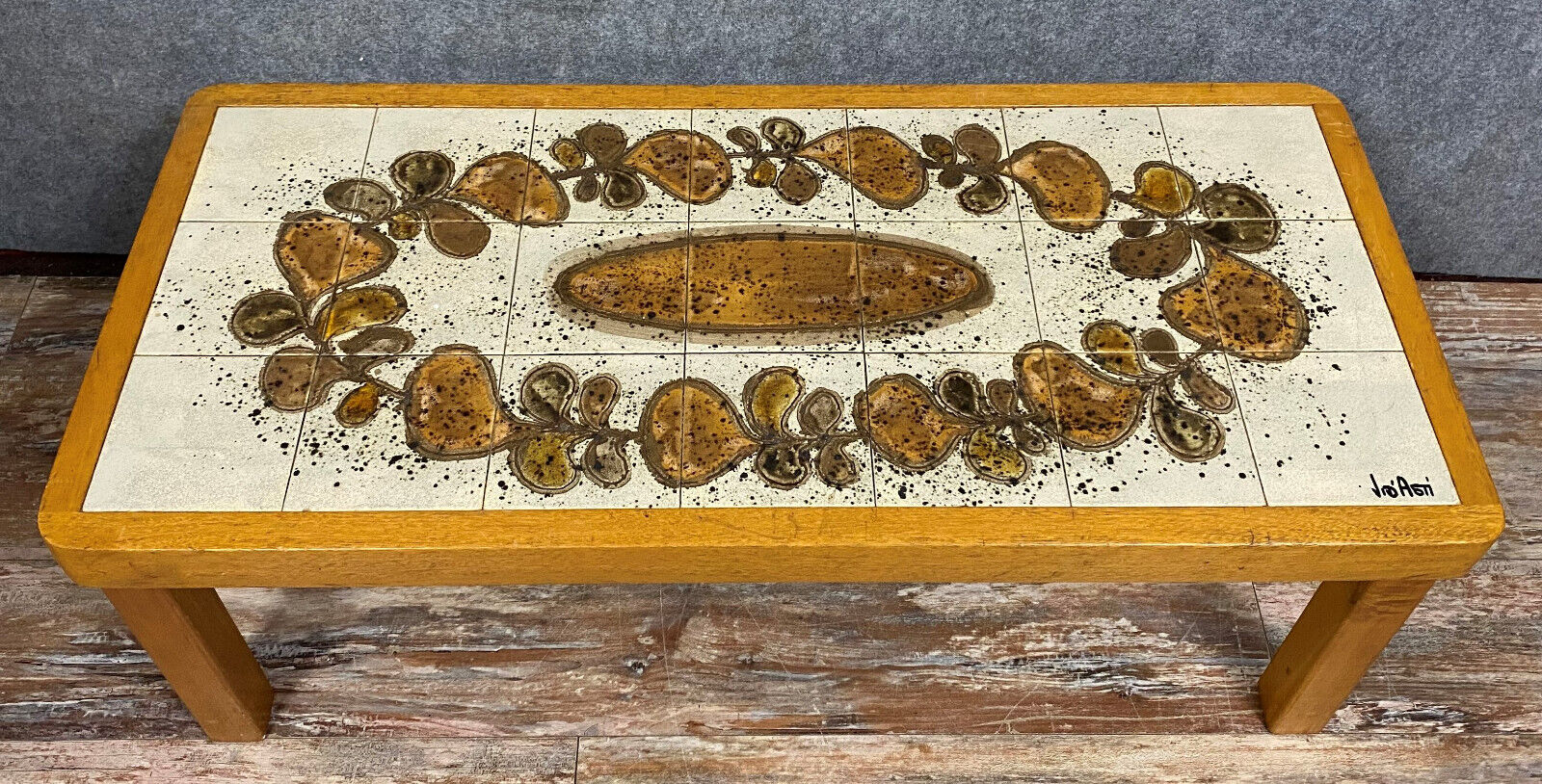 Jean d'Asti Vallauris: ceramic tile coffee table circa 1960