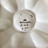 Hand-painted HB Quimper oyster plate