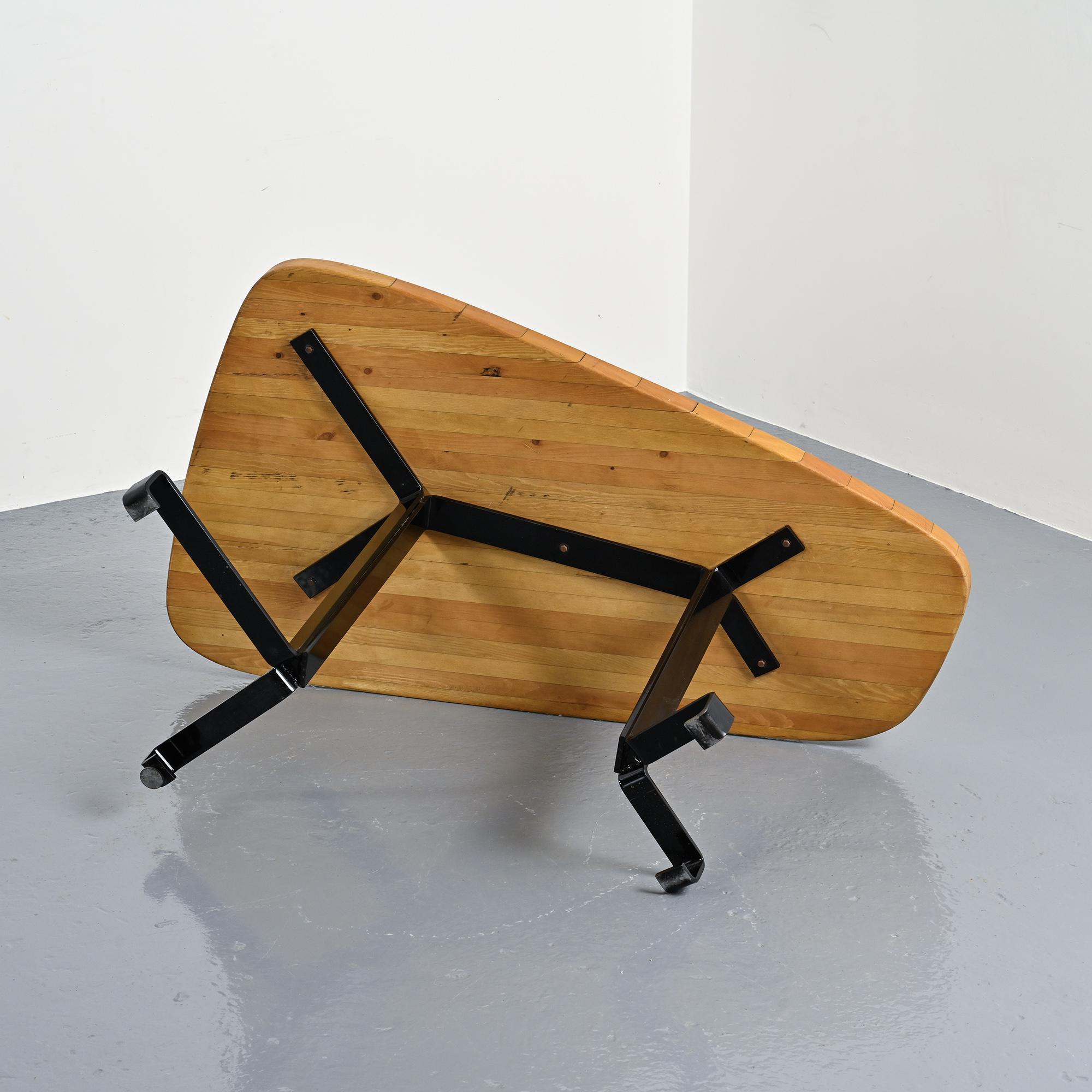 Free-form table by Charlotte Perriand, Les Arcs around 1986.