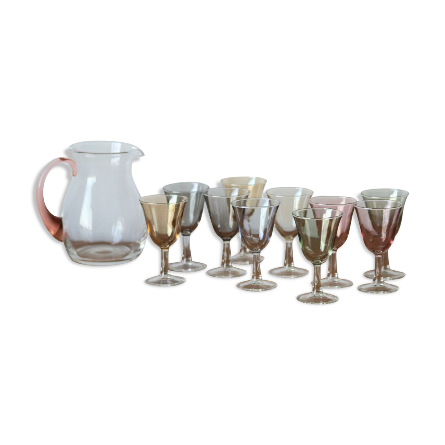 10 foot glasses and a glass pitcher