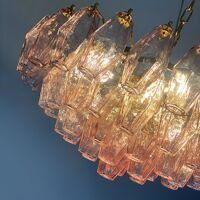 Pink “poliedri” murano glass chandelier