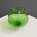 Empoli green large cognac glass shape vase 1960s