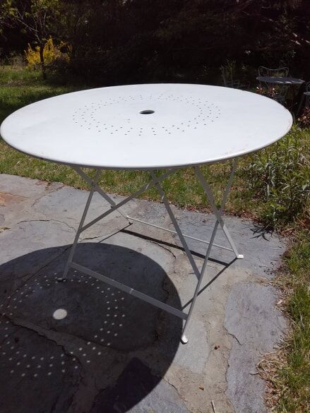 Old folding garden table