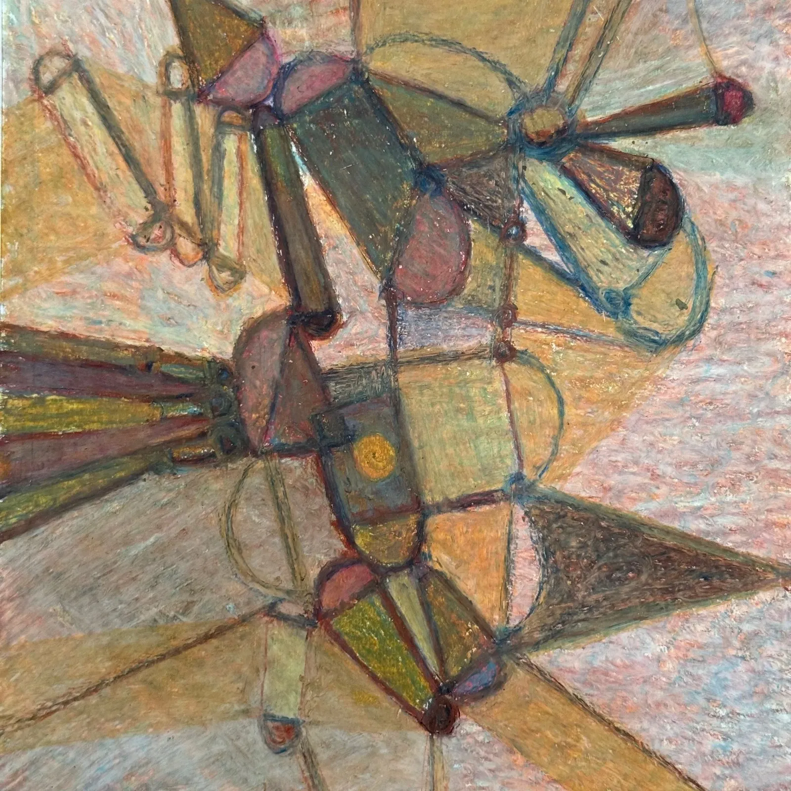 Modern composition drawing 1970 by François de Chabot