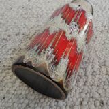 Vase vintage Scheurich poterie ouest-allemande LoRa Zig-Zag Fat Lava, 1970