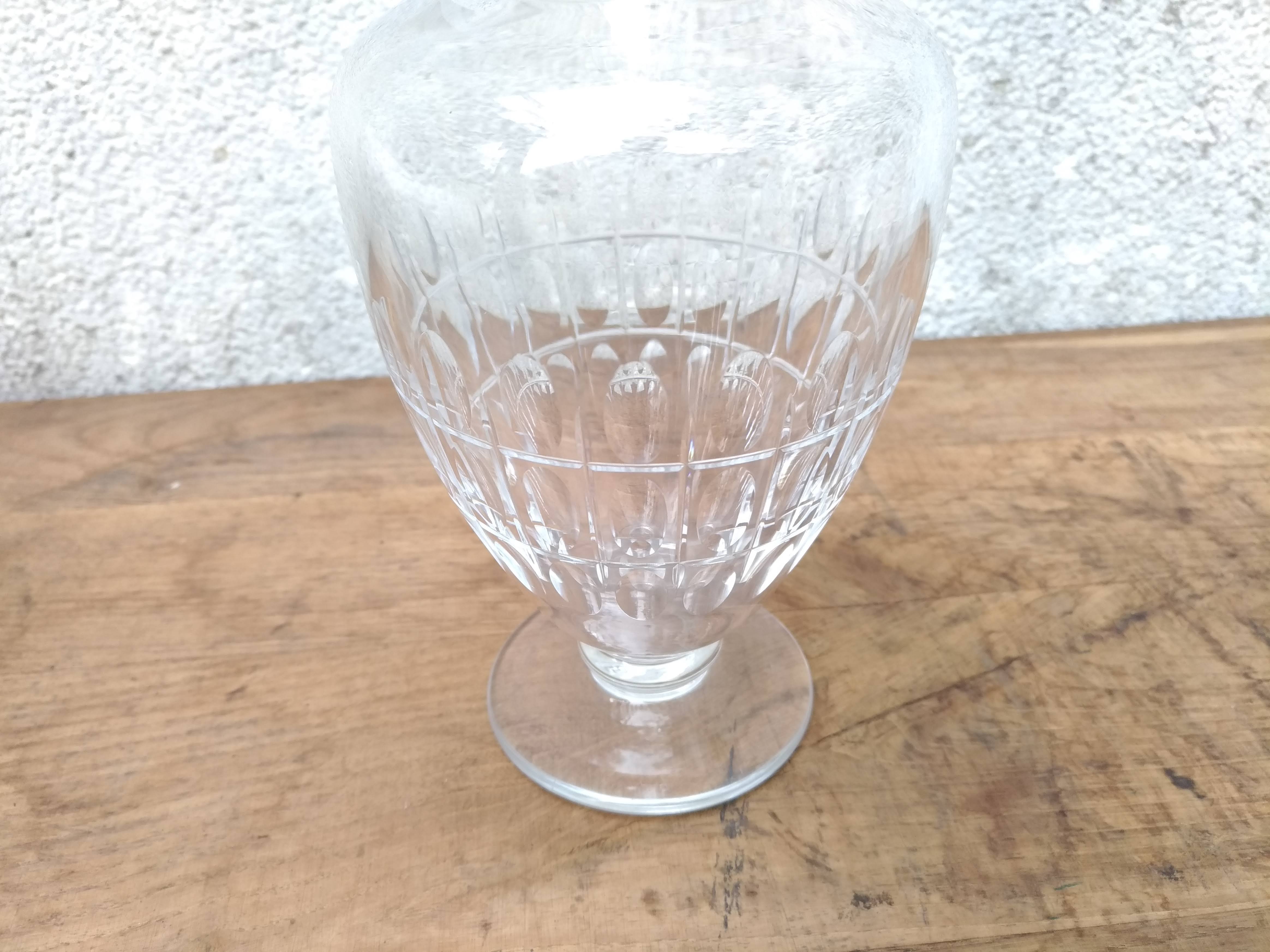 Chiseled glass decanter