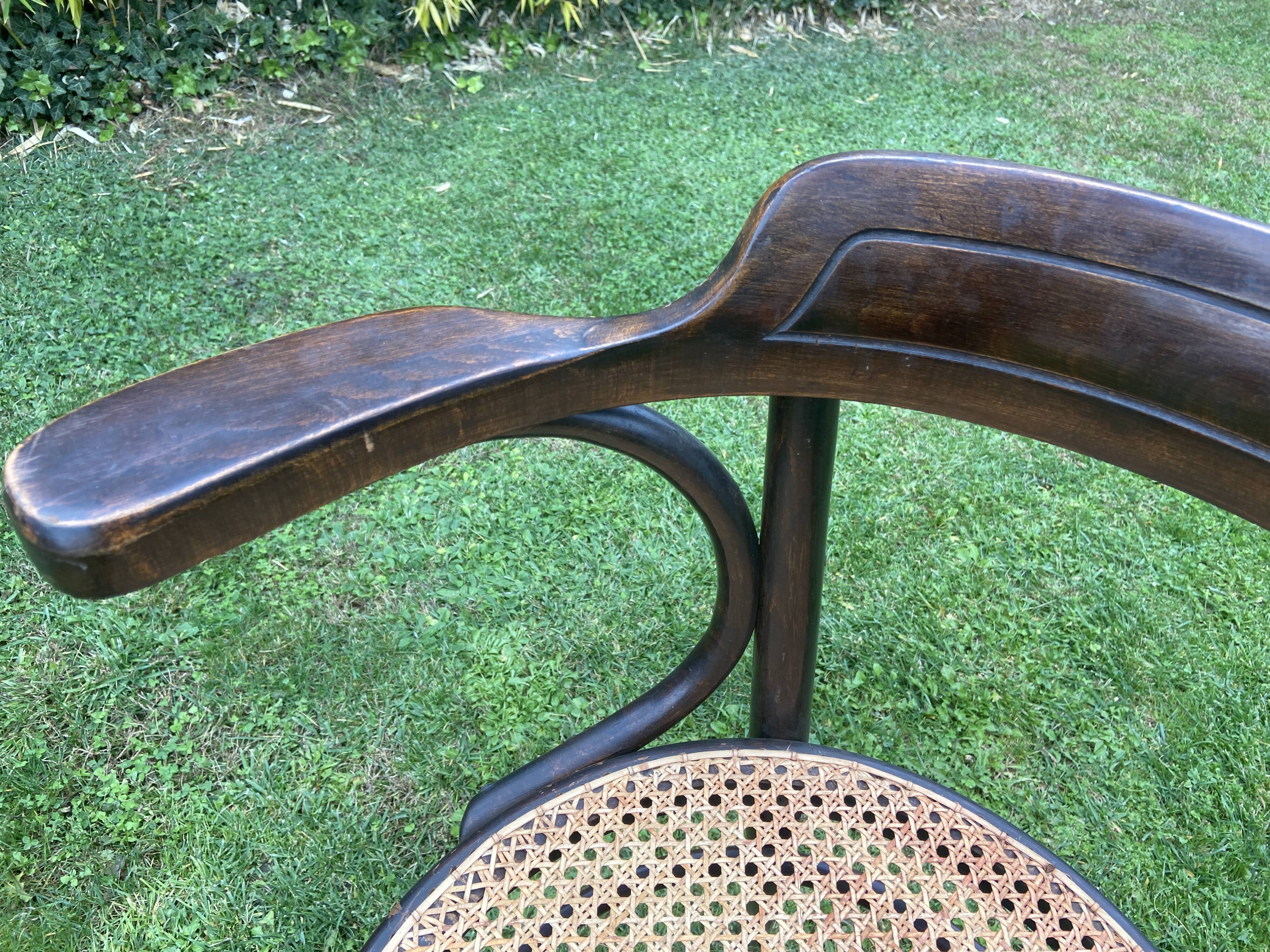 Viennese curved wood armchair FISCHEL circa 1920