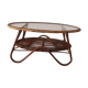 Table basse rotin vintage forme ovale