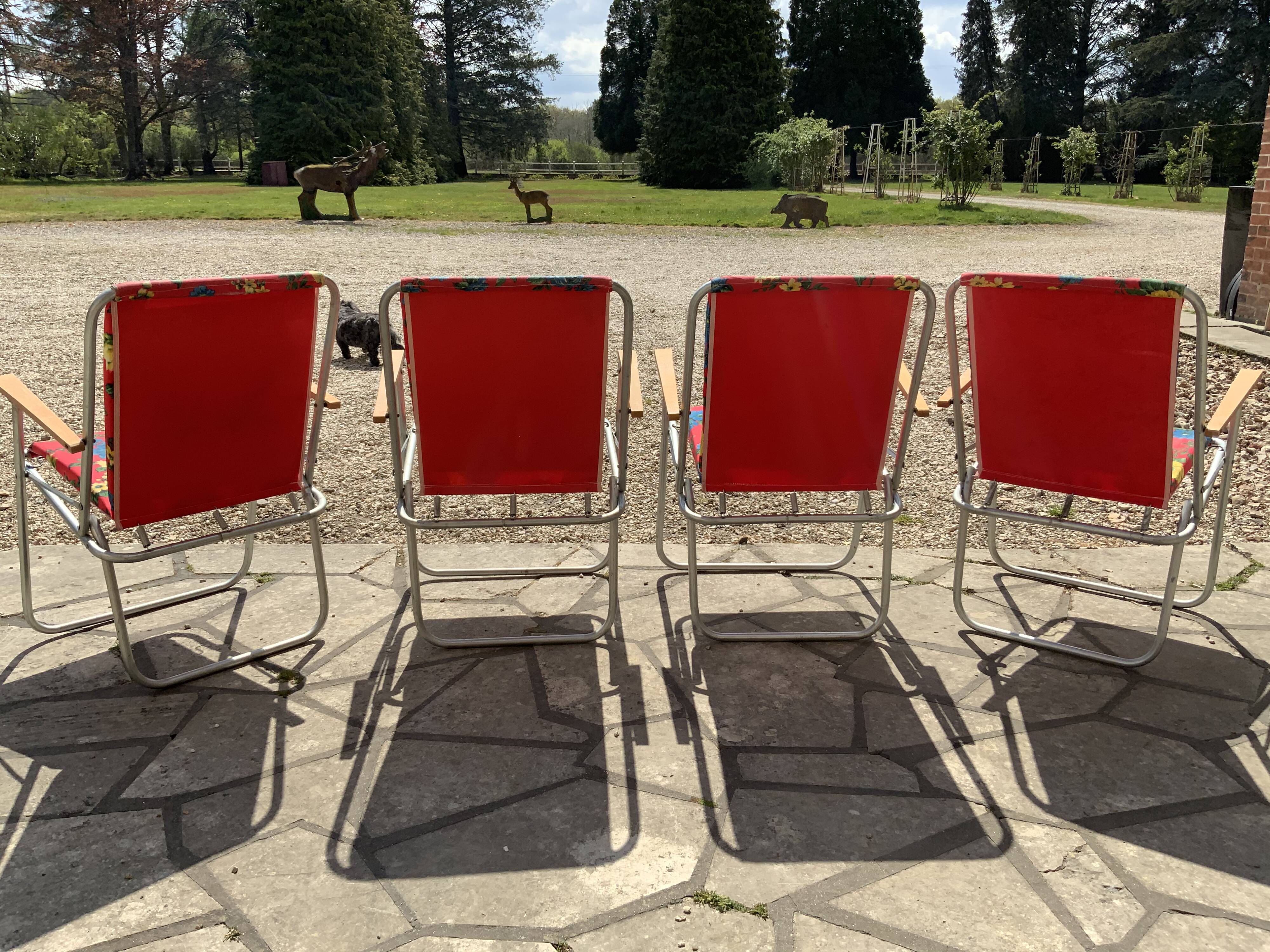 Fauteuils de jardin pliants vintage
