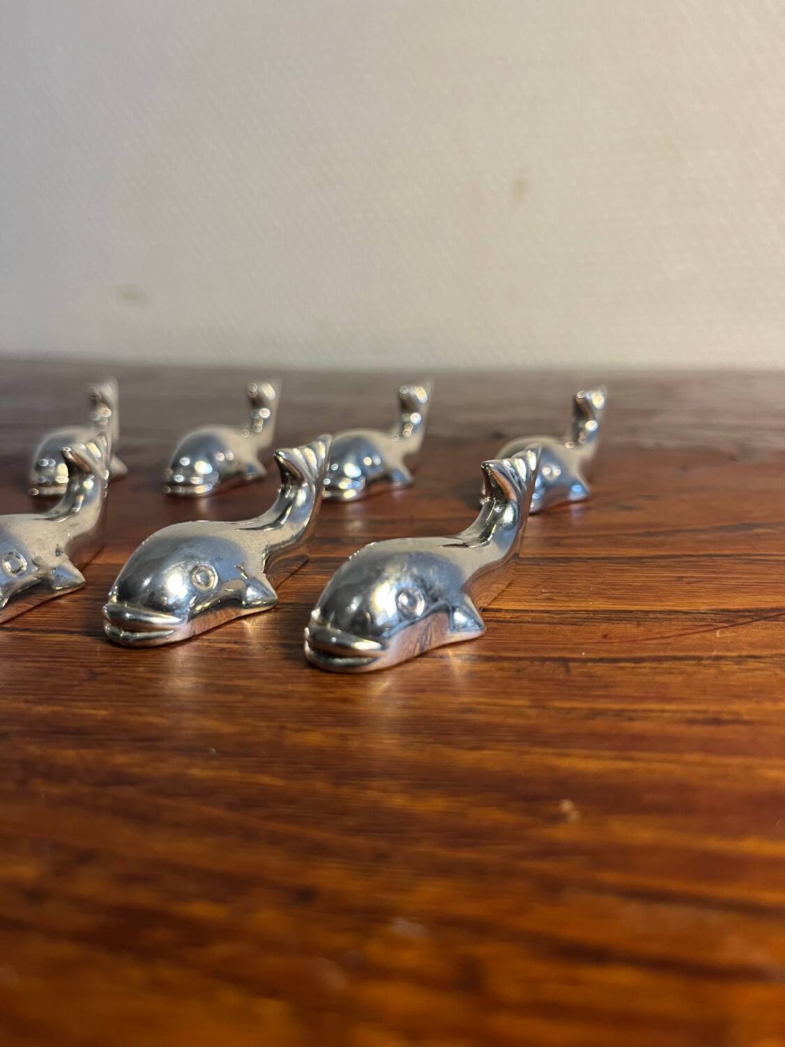 Porte couteau couvert année 70 métal argenté poisson