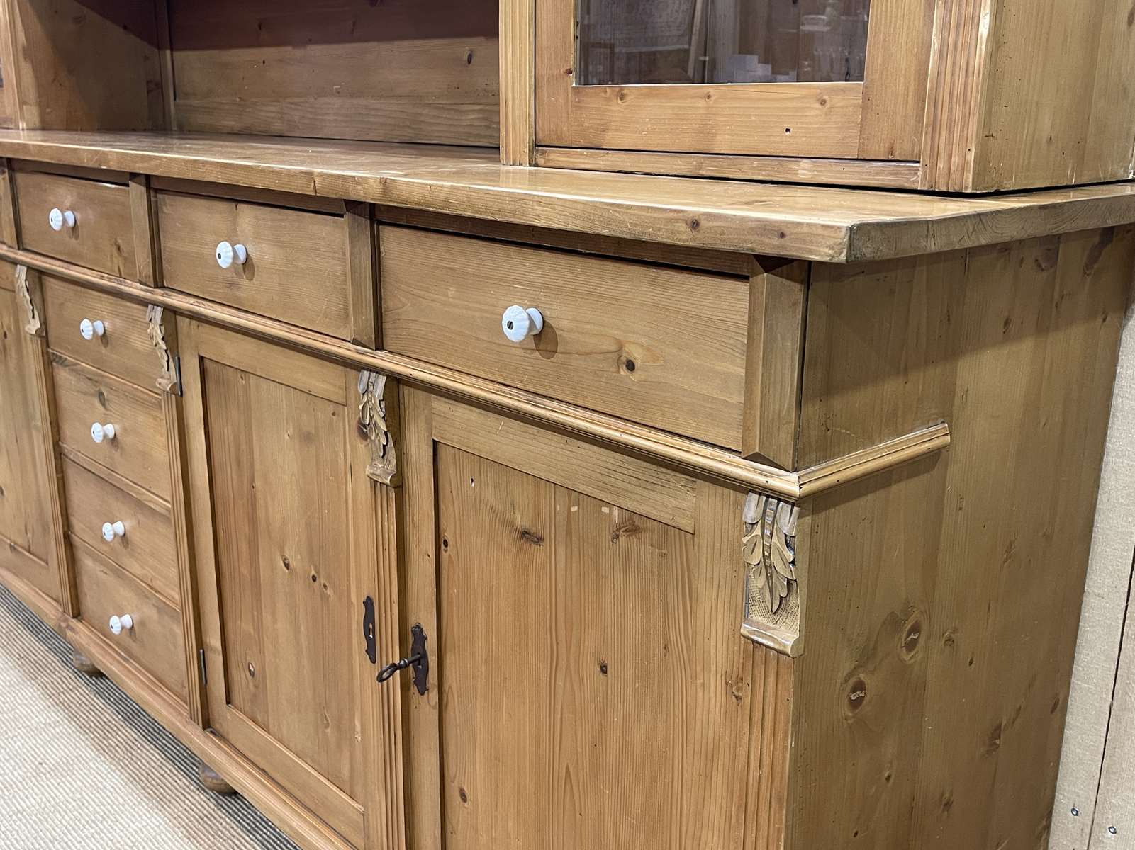 Cabinet 2 bodies in fir from eastern europe, work of the 1970s