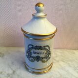 Set of two porcelain apothecary jars