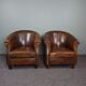 Set de 2 fauteuils club en cuir de mouton