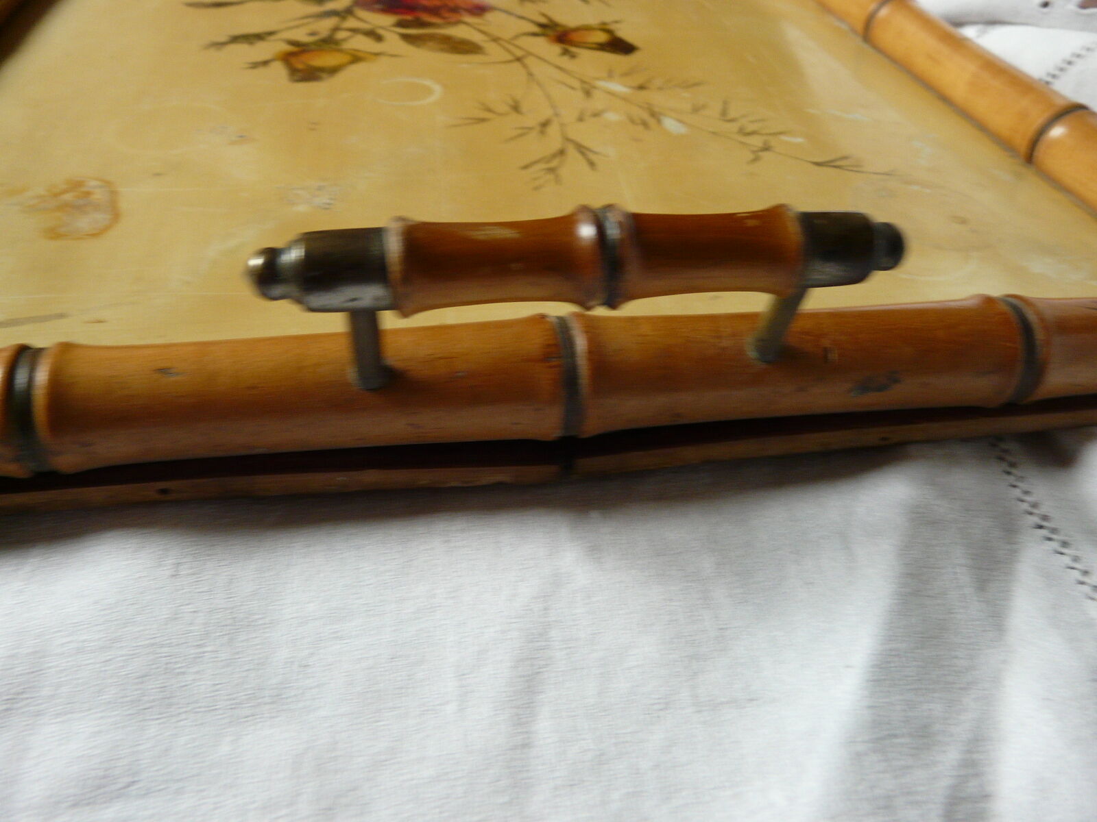 Large napoleon III bamboo floral decoration