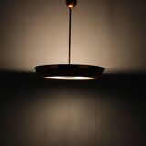 Copper UFO chandelier Bauhaus by Josef Hurka, 1930s