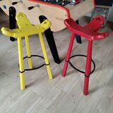Pair of Brutalist Bar Stools