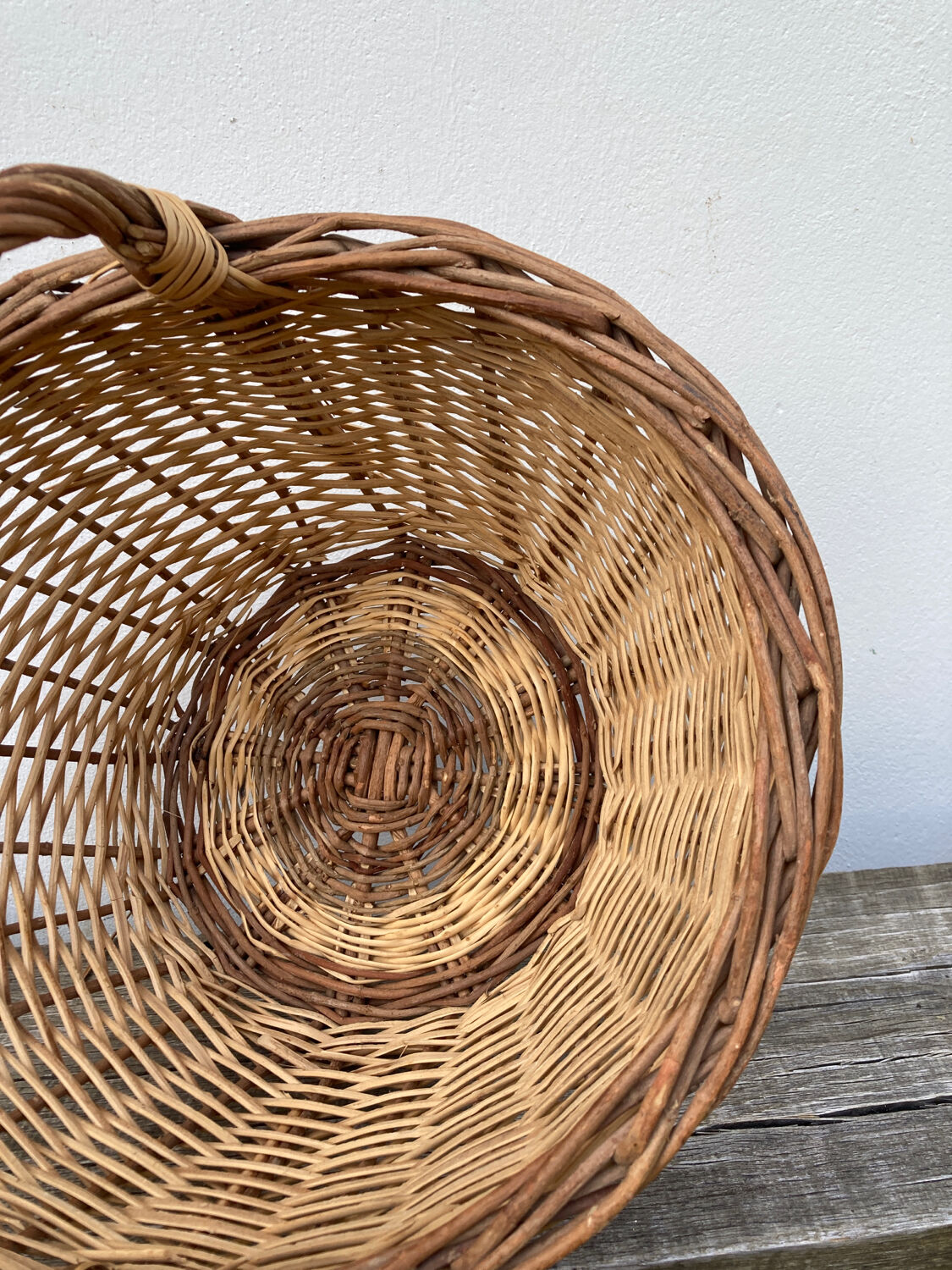 Old woven wicker basket