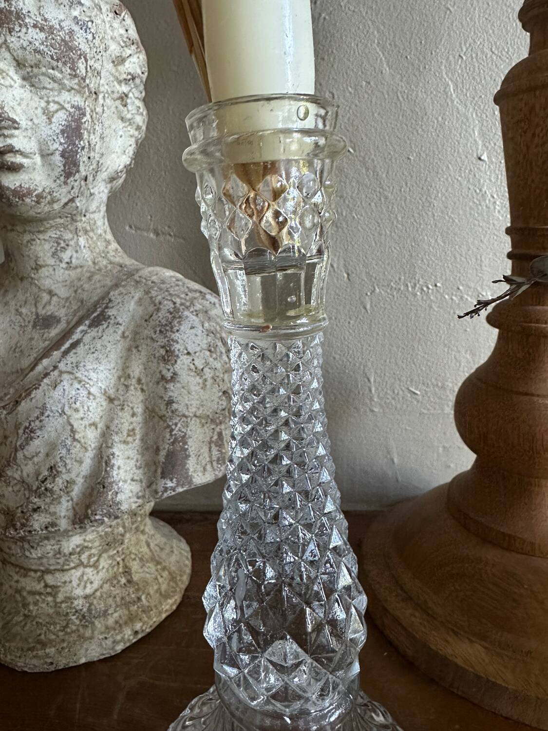 Glass candle holder