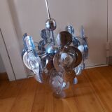 Vintage chandelier 70'S Oscar Torlasco , 9 lights