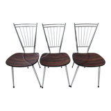 Set of 3 chairs in Formica and Chrome 70s